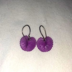 Purple Frost Leaf Earrings